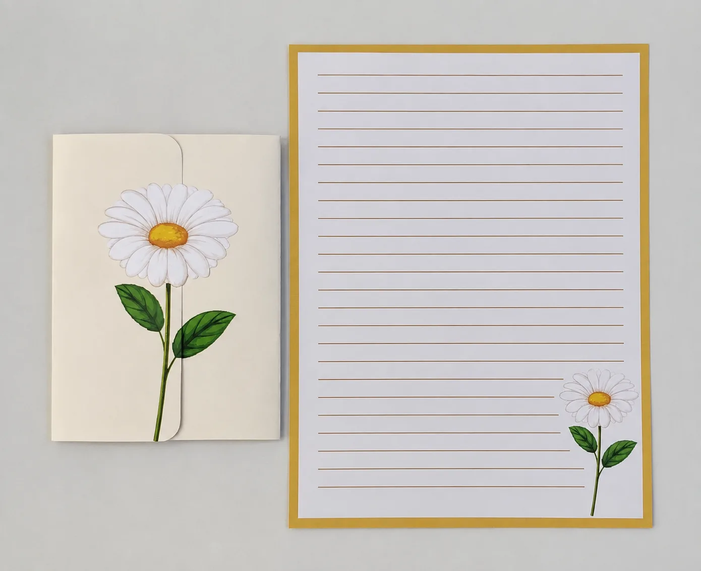 Envelope + papel de carta - Margarida