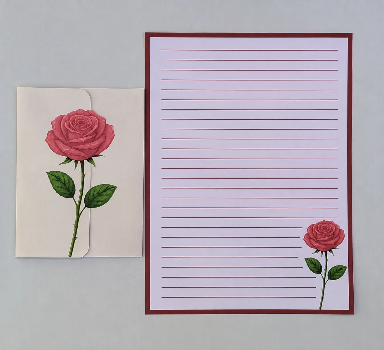 Envelope + papel de carta - Rosa