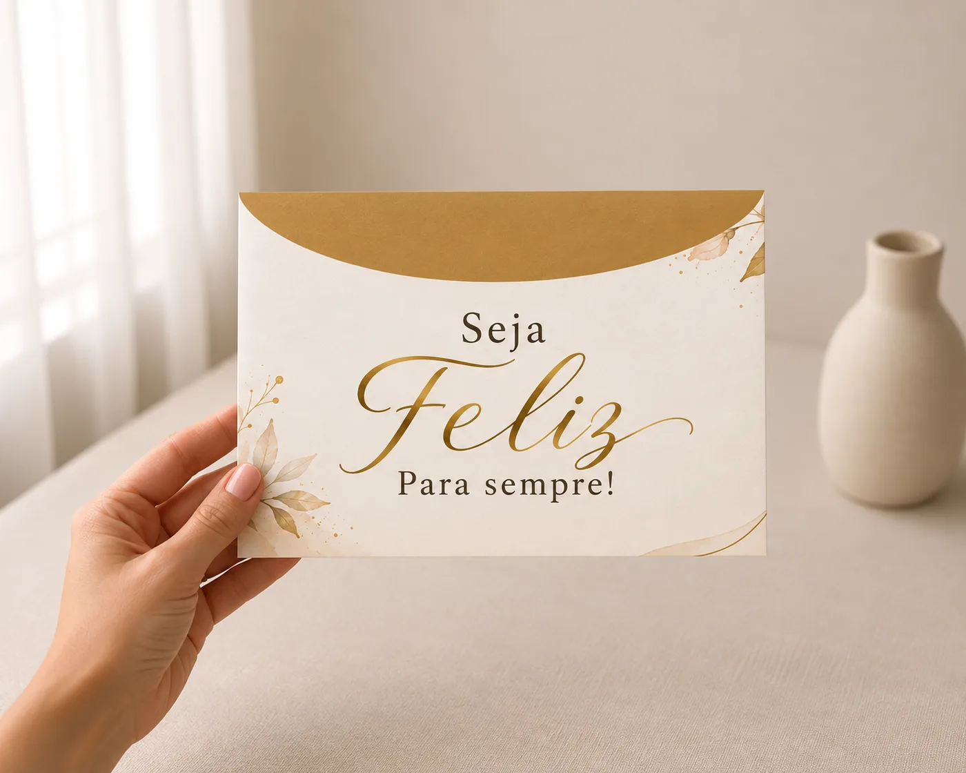 Envelope - Seja Feliz Para Sempre Dourado