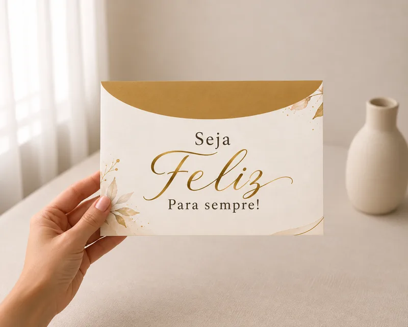Envelope - Seja Feliz Para Sempre Dourado