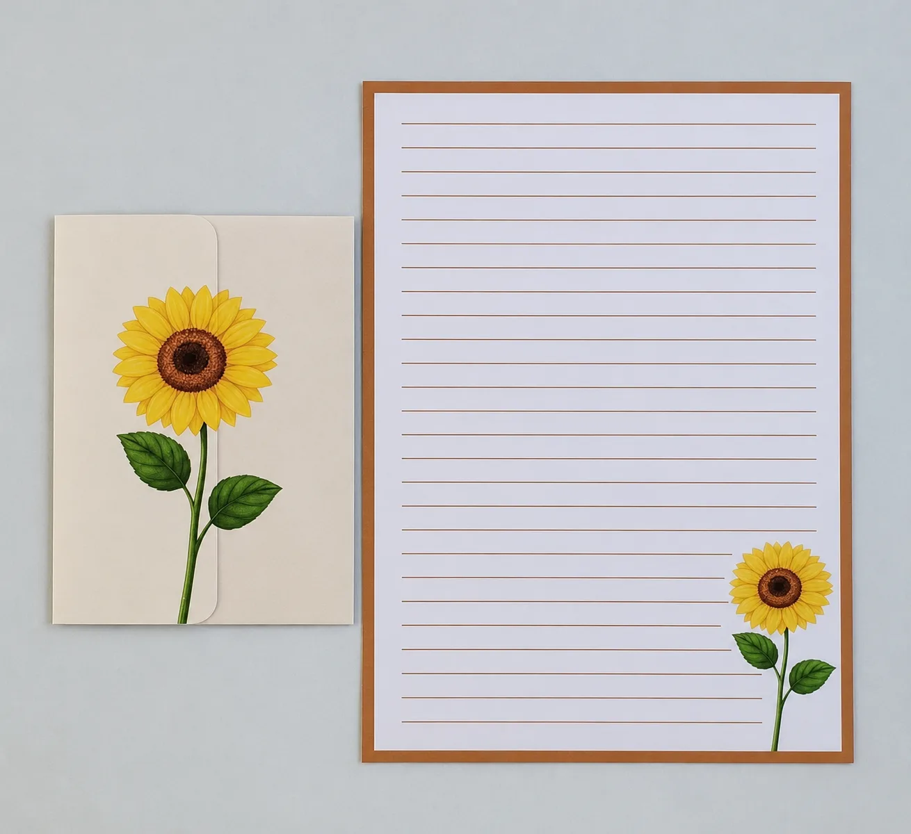 Envelope + papel de carta - Girassol